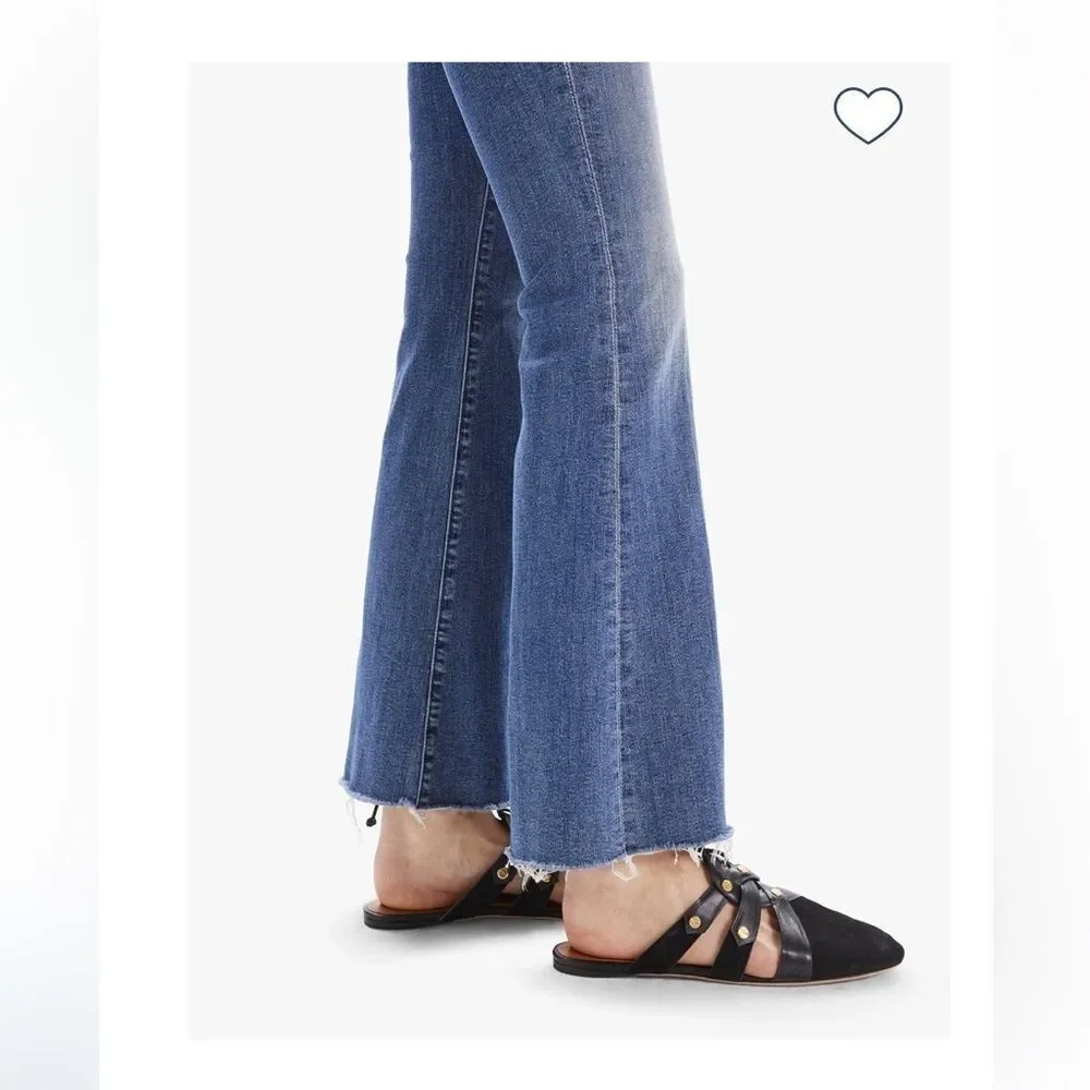 Mother The Weekender Fray size 32 Denim Blue Jeans Walking On Coals